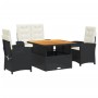 Juego comedor jardín 4 piezas con cojines ratán sintético negro by , Garden sets - Ref: Foro24-3277320, Price: 495,79 €, Disc...