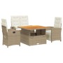 Set de comedor jardín con cojines 4 pzas ratán sintético beige by , Garden sets - Ref: Foro24-3277357, Price: 577,13 €, Disco...