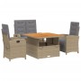 Set de comedor jardín con cojines 4 pzas ratán sintético beige de , Conjuntos de jardín - Ref: Foro24-3277369, Precio: 621,50...