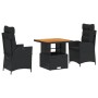 Set comedor de jardín 3 pzas con cojines ratán sintético negro by , Garden sets - Ref: Foro24-3277445, Price: 314,67 €, Disco...