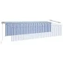 Toldo automático persiana LED sensor de viento azul blanco 6x3m by vidaXL, Awnings - Ref: Foro24-3069491, Price: 752,74 €, Di...