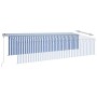 Toldo automático persiana LED sensor de viento azul blanco 6x3m by vidaXL, Awnings - Ref: Foro24-3069491, Price: 711,12 €, Di...