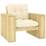 Silla de jardín y cojines crema madera pino impregnada von , Gartenstühle - Ref: Foro24-3065743, Preis: 176,64 €, Rabatt: %