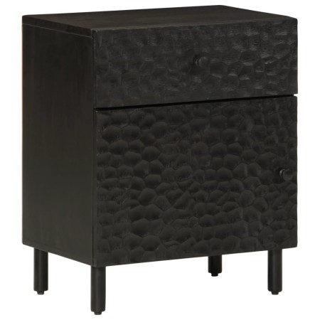 Mesita de noche madera maciza de mango negra 50x33x60 cm de , Mesitas de noche - Ref: Foro24-356827, Precio: 80,28 €, Descuen...
