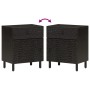 Mesita de noche madera maciza de mango negra 50x33x60 cm de , Mesitas de noche - Ref: Foro24-356827, Precio: 80,28 €, Descuen...