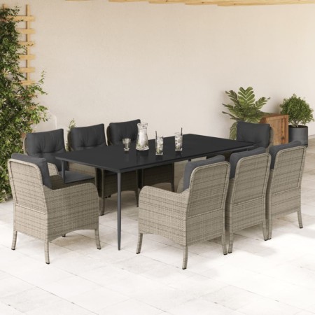 Set comedor de jardín 9 pzas cojines ratán sintético gris claro von , Gartensets - Ref: Foro24-3211996, Preis: 1,00 €, Rabatt: %