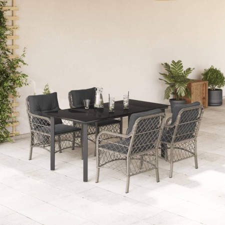 Set comedor de jardín 5 pzas cojines ratán sintético gris claro by , Garden sets - Ref: Foro24-3212176, Price: 498,76 €, Disc...