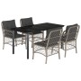 Set comedor de jardín 5 pzas cojines ratán sintético gris claro by , Garden sets - Ref: Foro24-3212176, Price: 498,76 €, Disc...