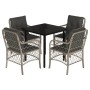 Set comedor de jardín 5 pzas cojines ratán sintético gris claro by , Garden sets - Ref: Foro24-3212174, Price: 425,65 €, Disc...