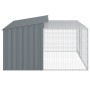 Caseta perros con corral acero galvanizado gris 197x194x110 cm von , Hundehütten - Ref: Foro24-3214224, Preis: 289,84 €, Raba...