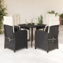 Set de muebles jardín 5 pzas con cojines ratán sintético negro de , Conjuntos de jardín - Ref: Foro24-3212515, Precio: 610,17 €