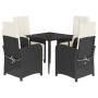 Set de muebles jardín 5 pzas con cojines ratán sintético negro von , Gartensets - Ref: Foro24-3212515, Preis: 660,54 €, Rabat...