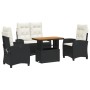 Juego comedor jardín 4 piezas con cojines ratán sintético negro by , Garden sets - Ref: Foro24-3277383, Price: 454,43 €, Disc...