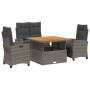 Juego de comedor de jardín 4 piezas con cojines ratán PE gris by , Garden sets - Ref: Foro24-3277405, Price: 569,10 €, Discou...