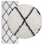 Alfombra de pelo largo moderna crema y negro 80x200 cm de , Alfombras - Ref: Foro24-375362, Precio: 37,96 €, Descuento: %