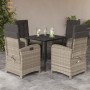 Set comedor de jardín 5 pzas cojines ratán sintético gris claro von , Gartensets - Ref: Foro24-3212412, Preis: 609,19 €, Raba...