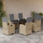 Set comedor de jardín 7 pzas con cojines ratán sintético beige by , Garden sets - Ref: Foro24-3212406, Price: 862,65 €, Disco...