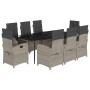Set comedor de jardín 9 pzas cojines ratán sintético gris claro von , Gartensets - Ref: Foro24-3212419, Preis: 1,00 €, Rabatt: %