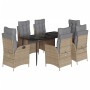Set comedor de jardín 7 pzas con cojines ratán sintético beige by , Garden sets - Ref: Foro24-3213260, Price: 807,78 €, Disco...