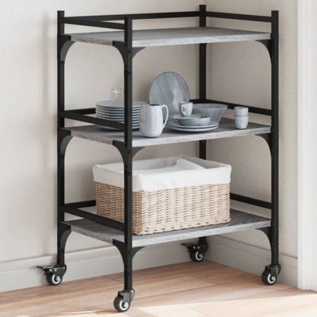 Carrito de cocina madera ingeniería gris Sonoma 50x35x75,5 cm by , Kitchen and dining carts - Ref: Foro24-842349, Price: 52,6...