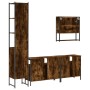 Set de muebles baño 4 pzas madera contrachapada roble ahumado von , Badezimmermöbel - Ref: Foro24-3214687, Preis: 225,73 €, R...
