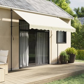 Toldo retráctil de tela y acero crema 300x150 cm de , Toldos - Ref: Foro24-368747, Precio: 85,79 €, Descuento: %