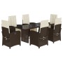 Set comedor de jardín 7 pzas con cojines ratán sintético marrón von , Gartensets - Ref: Foro24-3212490, Preis: 895,51 €, Raba...