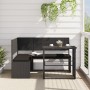 Sofá de jardín en forma de L con mesa y cojines ratán PE negro by , Garden sets - Ref: Foro24-362347, Price: 215,15 €, Discou...