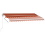 Toldo de pie automático naranja y marrón 450x300 cm