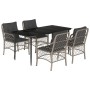 Set comedor de jardín 5 pzas cojines ratán sintético gris claro von , Gartensets - Ref: Foro24-3212169, Preis: 508,71 €, Raba...