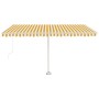 Yellow and white retractable manual foot awning 400x350 cm by vidaXL, Awnings - Ref: Foro24-3069618, Price: 463,90 €, Discoun...