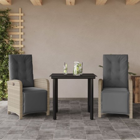 Sillas y mesita de jardín 3 piezas ratán sintético cojín gris von , Gartensets - Ref: Foro24-3212605, Preis: 360,83 €, Rabatt: %