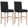Taburetes altos 2 uds madera maciza de caucho y tela by , Kitchen stools - Ref: Foro24-4006194, Price: 112,51 €, Discount: %