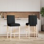 Taburetes altos 2 uds madera maciza de caucho y tela by , Kitchen stools - Ref: Foro24-4006194, Price: 112,51 €, Discount: %