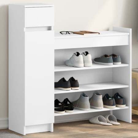 Mueble zapatero madera de ingeniería blanco 100,5x28x100 cm by , Shoe racks and shoe organizers - Ref: Foro24-840422, Price: ...