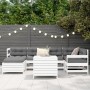Juego de sofás de jardín 7 pzas madera maciza de pino blanco by , Garden sets - Ref: Foro24-3250973, Price: 519,83 €, Discoun...
