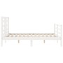 Weißer Massivholzbettrahmen mit Kopfteil 140x190 cm von vidaXL, Betten und Lattenroste - Ref: Foro24-3194682, Preis: 131,15 €...