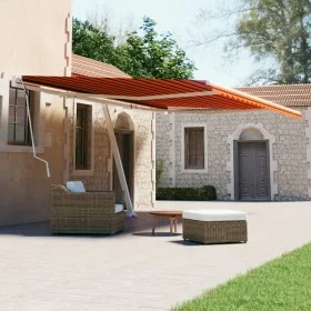 Toldo de pie retráctil manual naranja y marrón 600x300 cm de vidaXL, Toldos - Ref: Foro24-3069600, Precio: 638,64 €, Descuent...