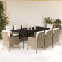 Set comedor de jardín 9 pzas con cojines ratán sintético beige by , Garden sets - Ref: Foro24-3211968, Price: 1,00 €, Discoun...