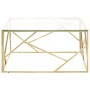 Mesa de centro dorada acero inoxidable y vidrio templado by , Coffee table - Ref: Foro24-349954, Price: 268,93 €, Discount: %