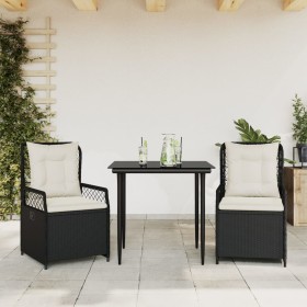 Set comedor de jardín 3 pzas con cojines ratán sintético negro von , Gartensets - Ref: Foro24-3262957, Preis: 291,76 €, Rabat...