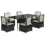 Set de comedor de jardín 7 pzas y cojines ratán sintético negro by , Garden sets - Ref: Foro24-3262962, Price: 847,59 €, Disc...