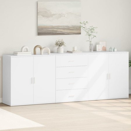 Aparadores 3 uds madera contrachapada blanco by , Sideboards - Ref: Foro24-3276609, Price: 273,38 €, Discount: %