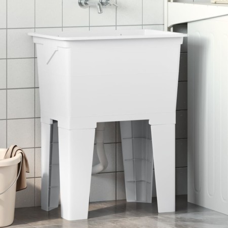 Fregadero de lavadero de resina blanco 59x41x75 cm by , Sinks - Ref: Foro24-4002799, Price: 121,12 €, Discount: %
