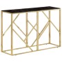 Mesa consola acero inoxidable dorado y vidrio templado by , Side tables - Ref: Foro24-349996, Price: 198,17 €, Discount: %