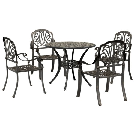 Juego de comedor de jardín 5 piezas aluminio fundido bronce by , Garden sets - Ref: Foro24-3216326, Price: 924,63 €, Discount: %