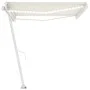Manual retractable awning with cream-colored LED 400x350 cm by vidaXL, Awnings - Ref: Foro24-3069622, Price: 506,68 €, Discou...