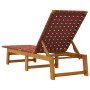 Tumbonas 2 unidades madera maciza de acacia y tela roja de , Tumbonas - Ref: Foro24-3214211, Precio: 230,40 €, Descuento: %