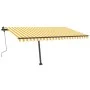Retractable manual freestanding awning in yellow and white, 400x350 cm. by vidaXL, Awnings - Ref: Foro24-3069818, Price: 454,...
