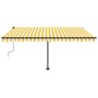 Manuell einziehbare Standmarkise gelb und weiß 400x350 cm von vidaXL, Markisen - Ref: Foro24-3069818, Preis: 470,25 €, Rabatt: %